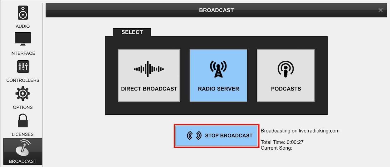 virtualdj radio server