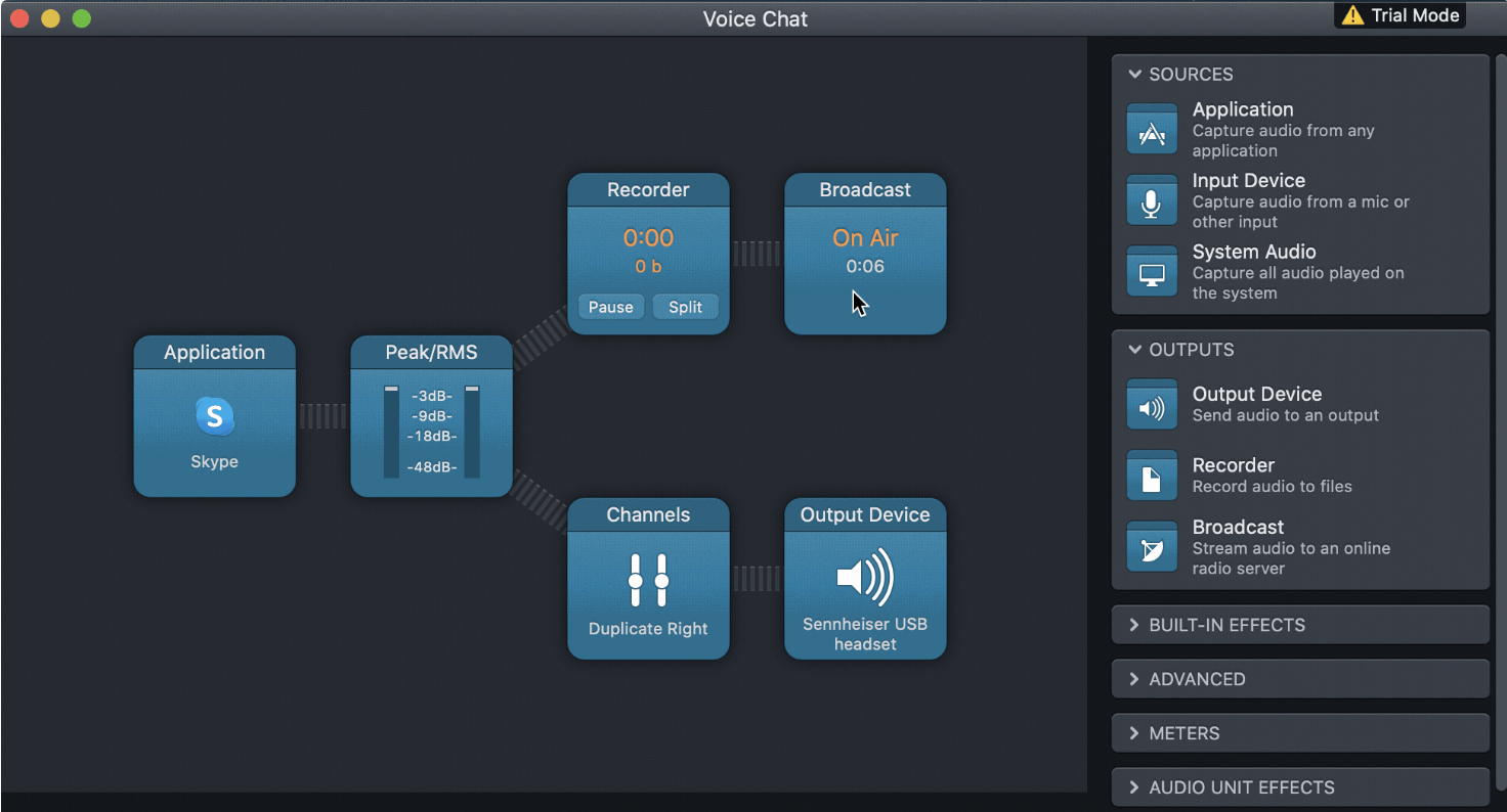 take live calls with audio hijack
