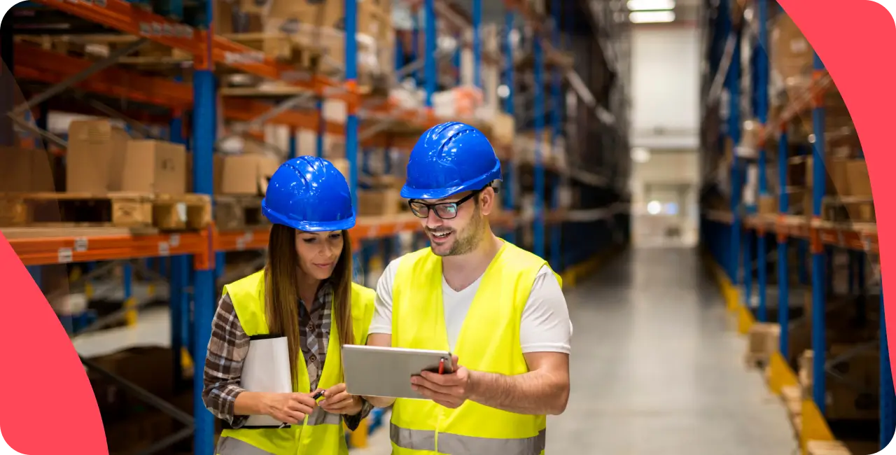 2 colleagues working in a warehouse