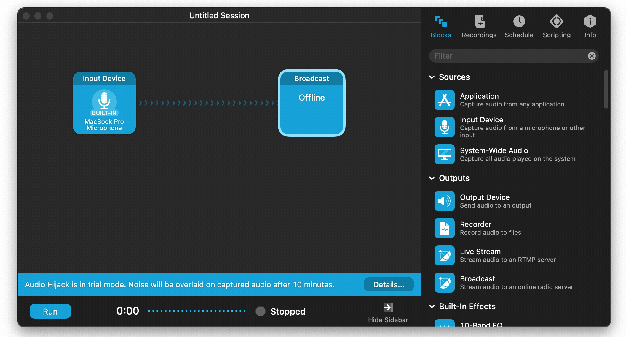 Enregistrer une émission radio avec Audio Hijack