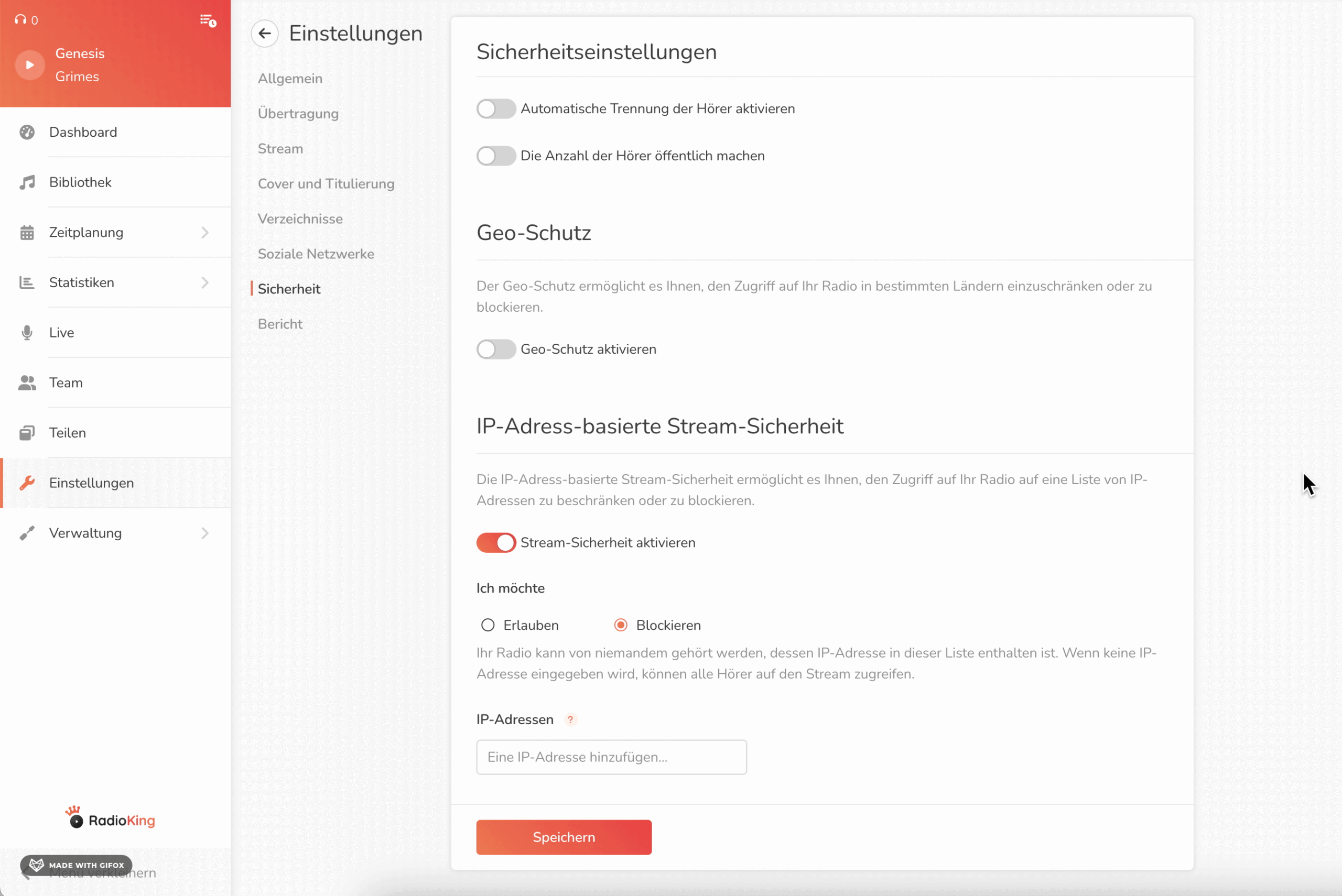 Bandbreite Radiosender