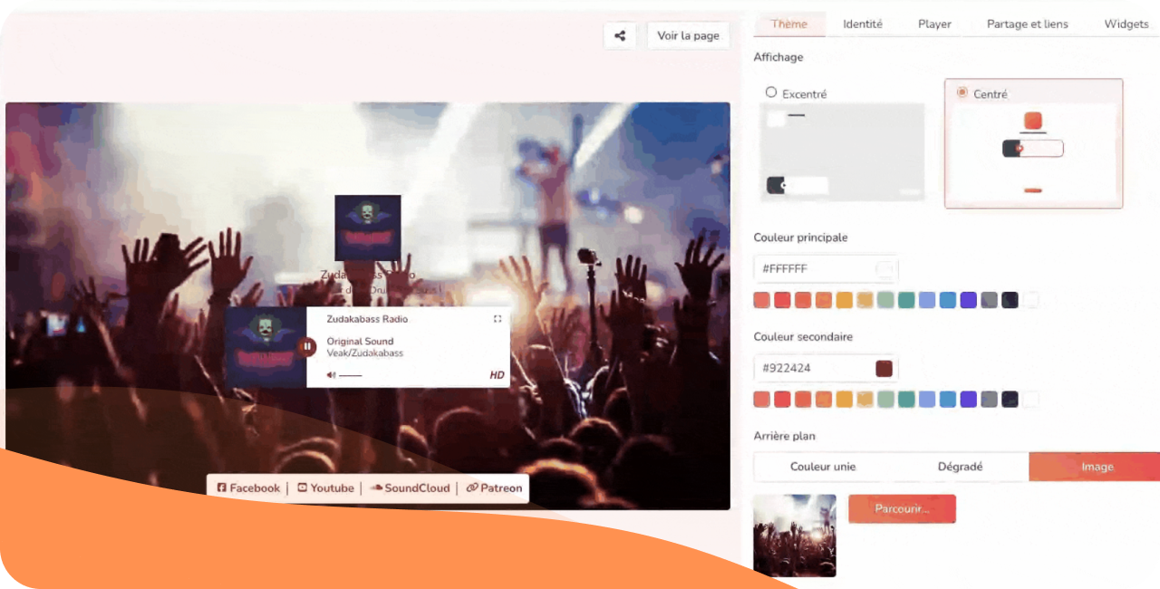 page radio en cours de création