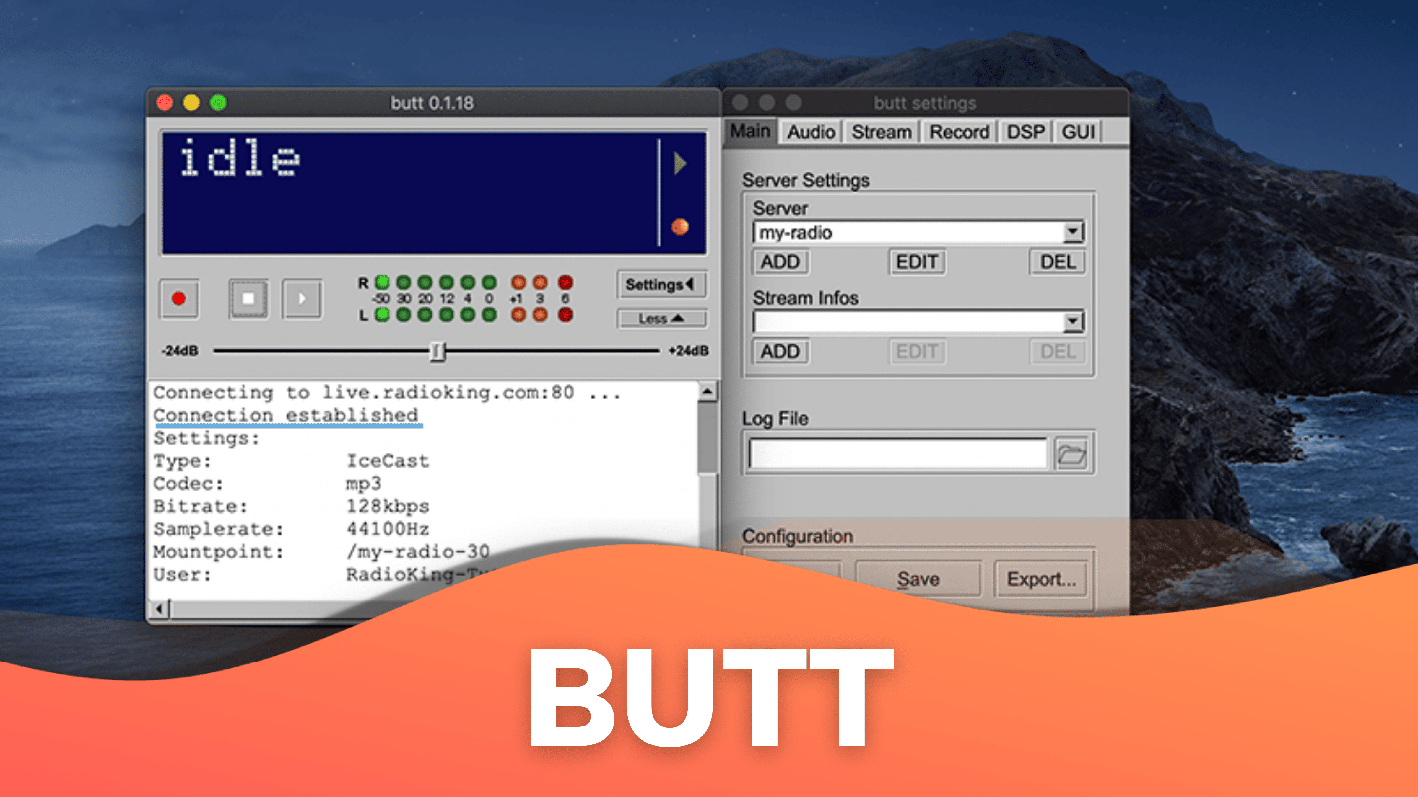 BUTT online radio broadcasting