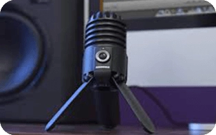 Samson Meteor USB microphone on a desk
