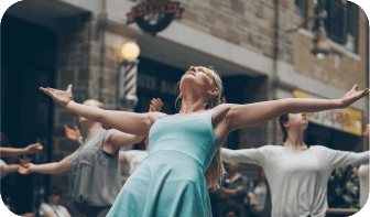 A group of dancers performing